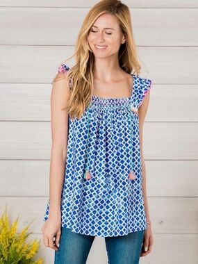 Matilda Jane Wandering Waters Flutter Sleeve Medium Top